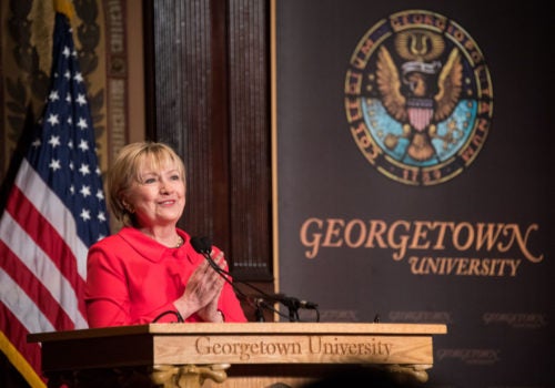 Hillary Rodham Clinton speaks at Georgetown