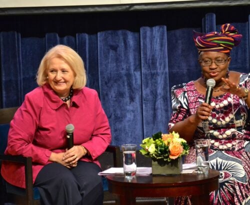 Discussion between Ambassador Verveer and Ngozi Okonjo-Iweala