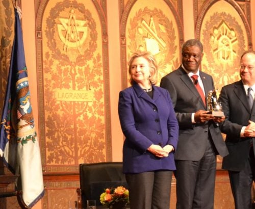 Dr. Denis Mukwege receives the HRC Award at Georgetown