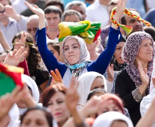 Kurdish protestor