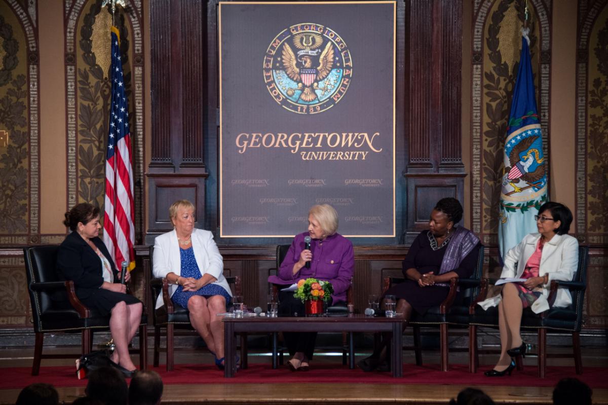 Ambassador Verveer addresses panel at Georgetown