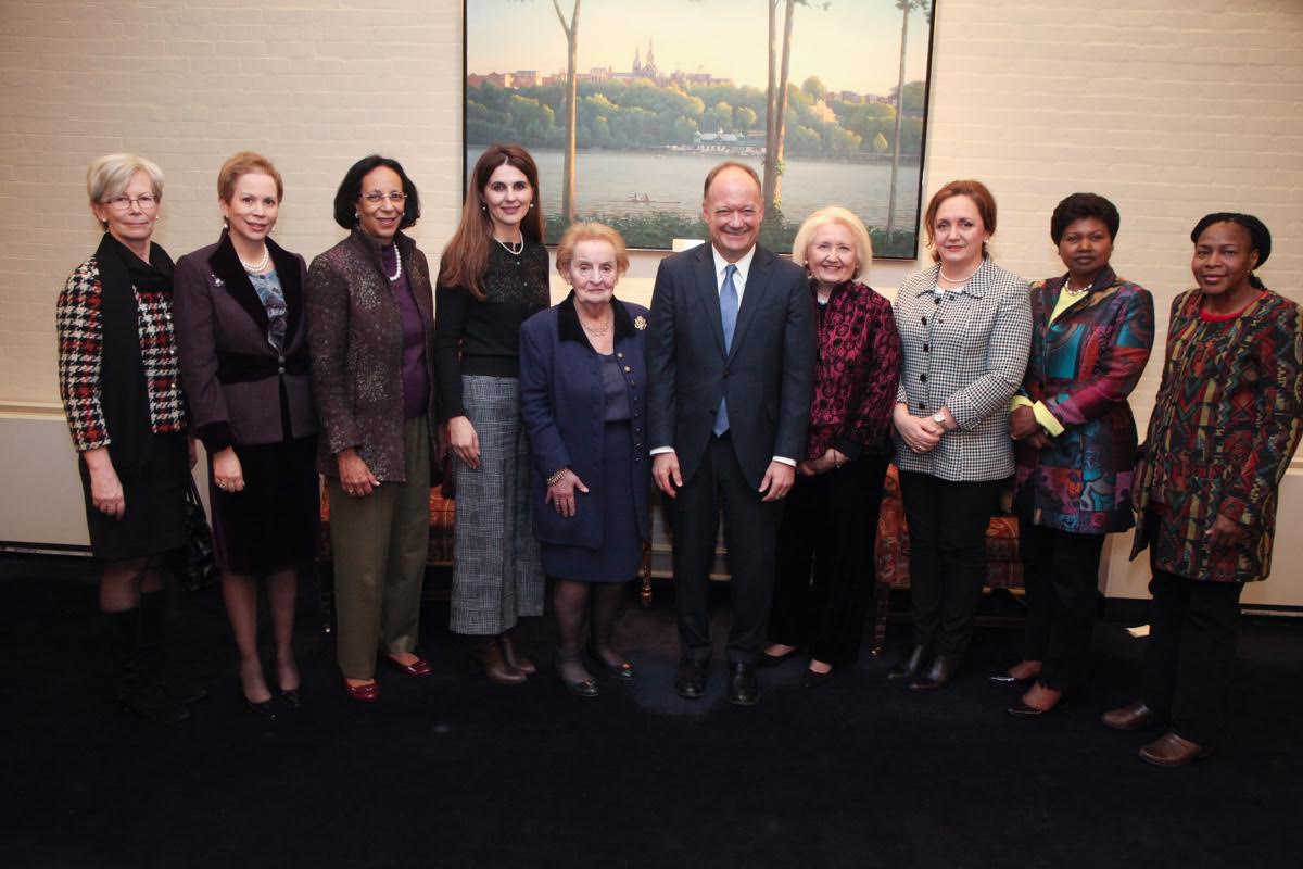 Women ambassadors gather with Georgetown hosts Albright, DeGioia and Verveer