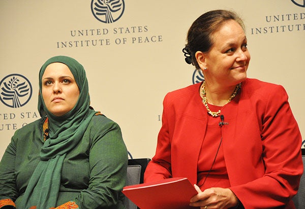 Carla Koppell speaks at a USIP event about Afghanistan