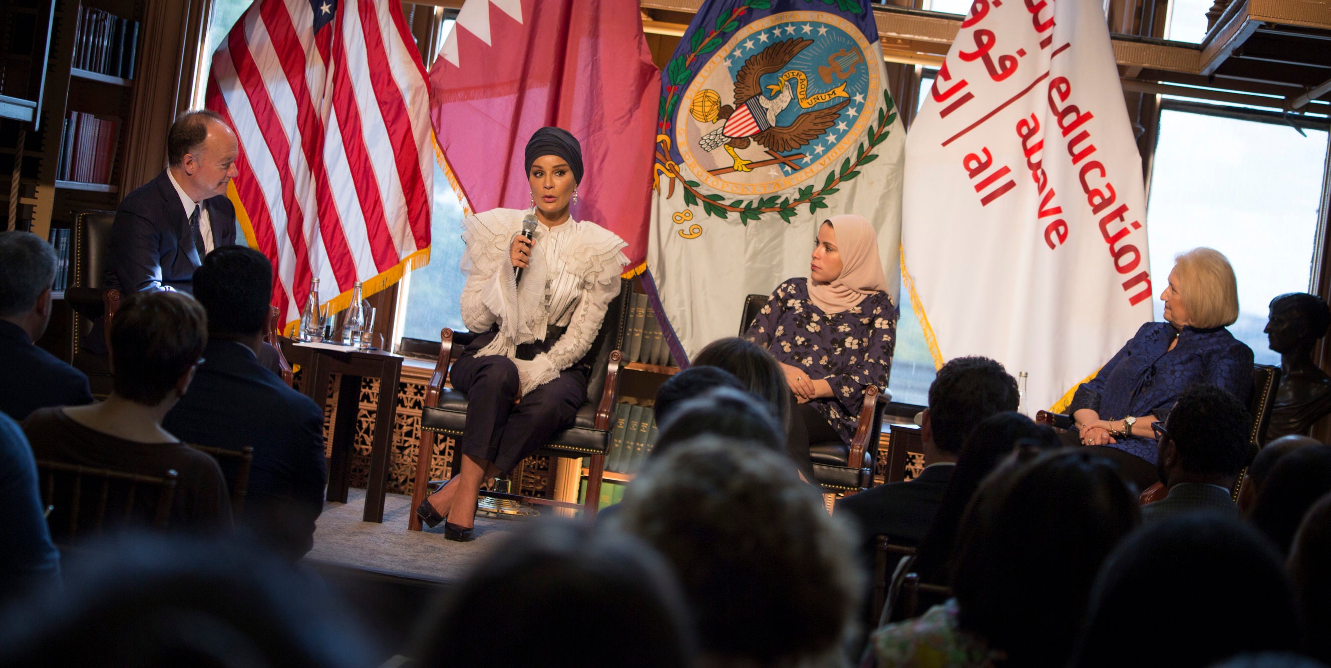 HH Sheikha Moza participates in seminar discussion at Georgetown University in Washington DC