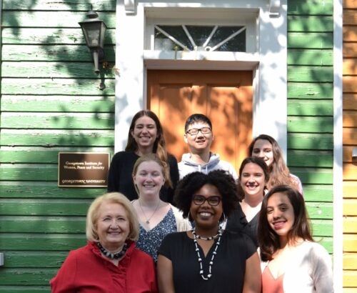 Melanne Verveer and Georgetown students outside our office