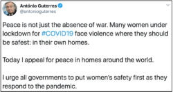 Tweet from UN Secretary-General António Guterres 