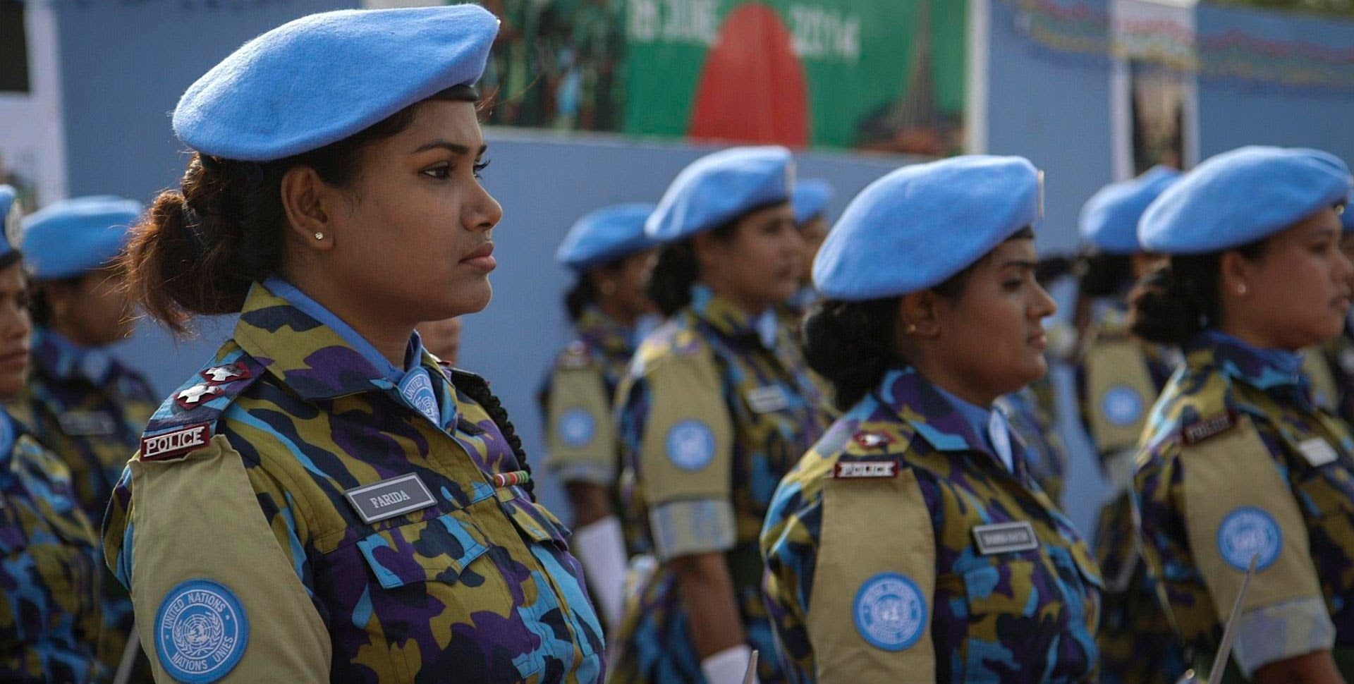 Women peacekeepers in uniform