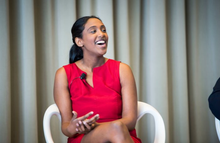 An image of Bserat Ghebremicael, the person featured in this blog post, shows her at an event for Georgetown University, echoing the text of the article.