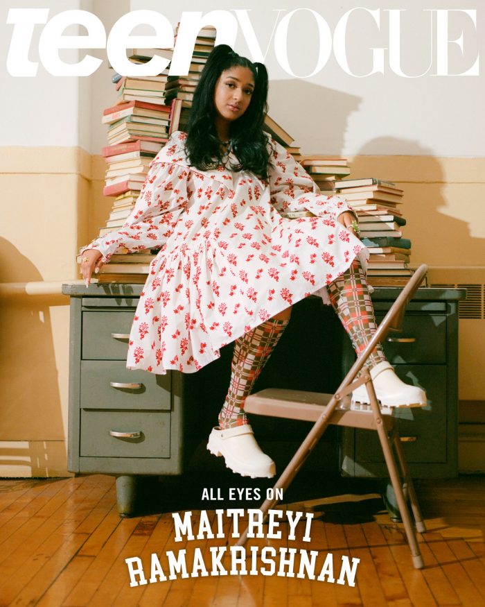 A decorative image of Maitreyi Ramakrishnan on the cover of the Magazine Teen Vogue shows how she is increasing the visibility of South Asian women in popular media.