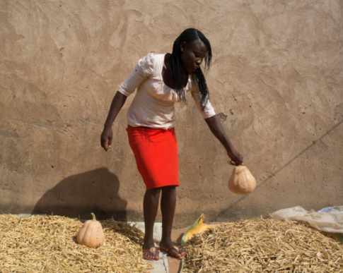 A photo of Laraba, the woman described in the story on this page, is included to give the reader an idea of what she and her community look like.