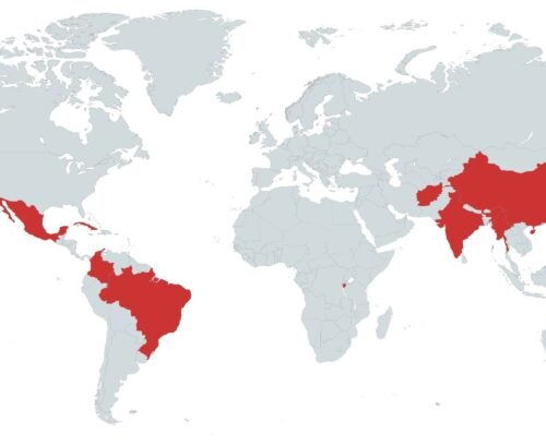 A world map with 10 countries highlighted is included to visualize the title of the article posted on this page about 10 countries to watch in 2022 for violence against women in politics.