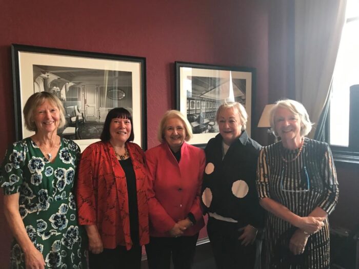 Leaders of the historic Northern Ireland Women's Coalition, including Jane Wilde, Bronagh Hinds, Monica McWilliams, and Jane Morrice (left to right) along with Ambassador Melanne Verveer. Georgetown Ambassadors also met with Avila Kilmurray and Baroness May Blood.