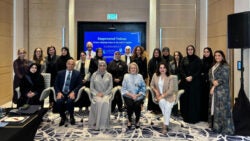 Our Executive Director, Ambassador Melanne Verveer, with H.E Lolwah Al-Khater, Dr. Safwan Masri, and a group of women leaders from the MENA region.
