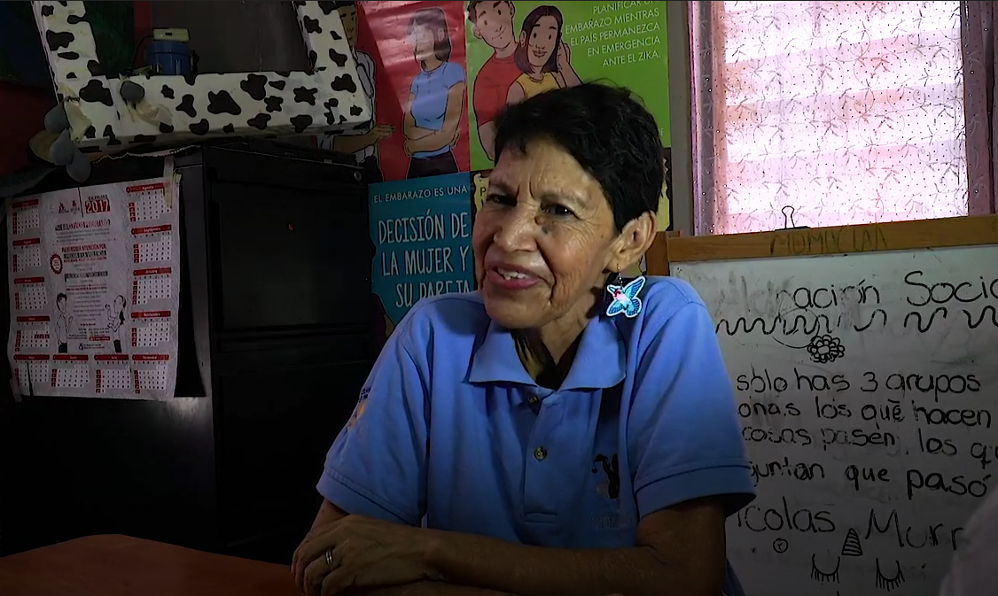A screenshot from the oral history of Marta Velásquez.